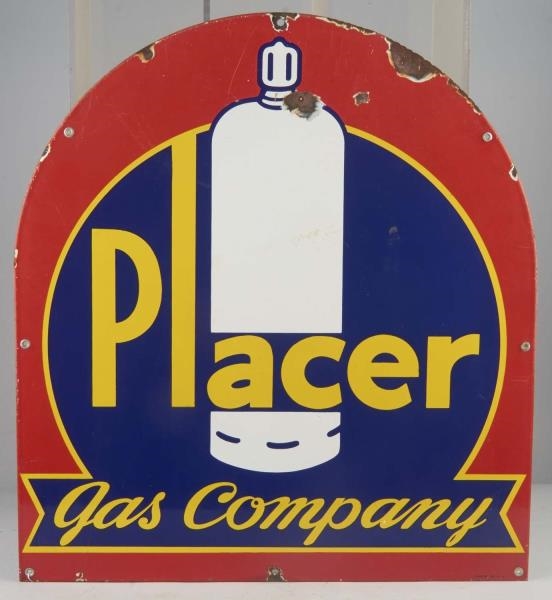 PLACER GAS COMPANY PROPANE PORCELAIN SIGN         