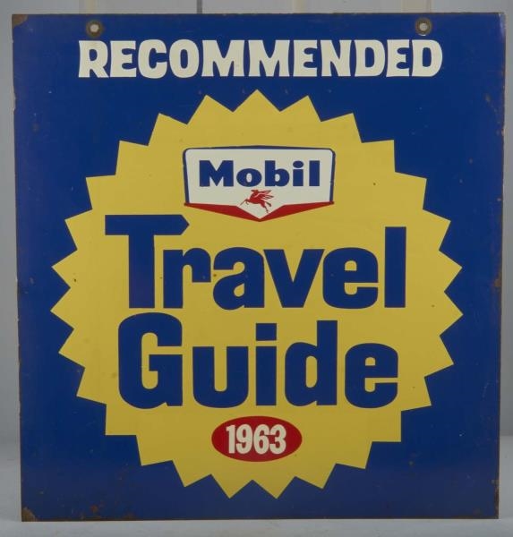 RECOMMENDED MOBIL TRAVEL GUIDE 1963 SIGN          