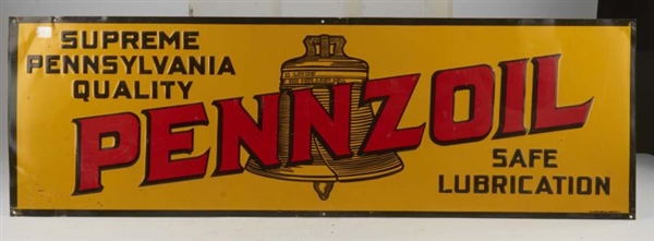 SINGLE SIDED PENNZOIL EMBOSSED TIN SIGN           