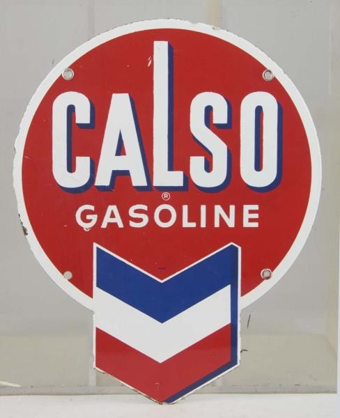 SINGLE SIDED CALSO GASOLINE CHEVRON SIGN          