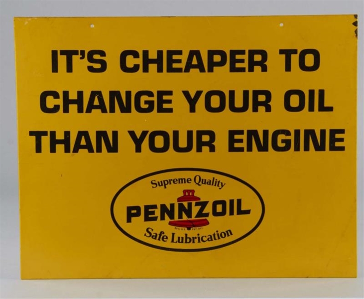 SINGLE SIDED PENNZOIL PLASTIC SIGN                