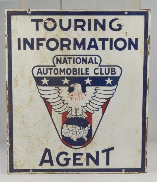NATIONAL AUTOMOBILE CLUB TOURING INFO. AGENT SIGN 