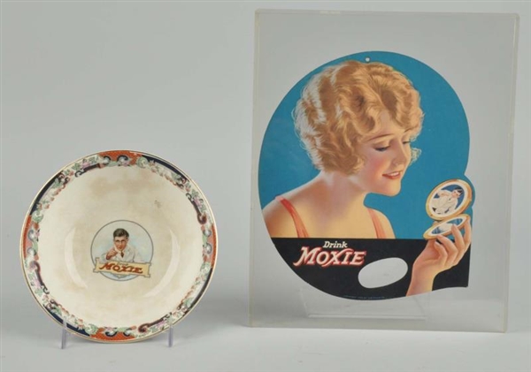 LOT OF 2: MOXIE ADVERTISING ITEMS.                
