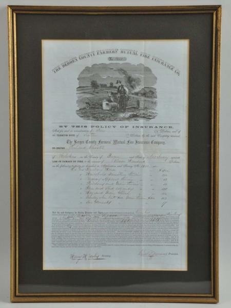 1859 FIRE INSURANCE POLICY.                       