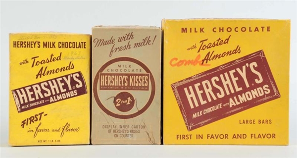 LOT OF 3: HERSHEYS CHOCOLATE CANDY BOXES.        