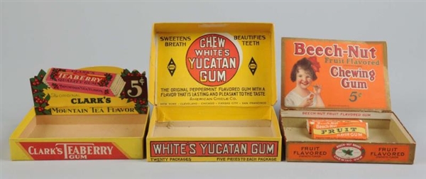 LOT OF 3: CHEWING GUM DISPLAY BOXES.              