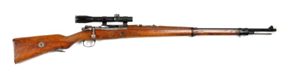 **MODEL 1908 MAUSER RIFLE WITH SCOPE.             