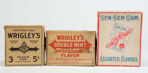 LOT OF 3: CHEWING GUM VENDOR BOXES.               