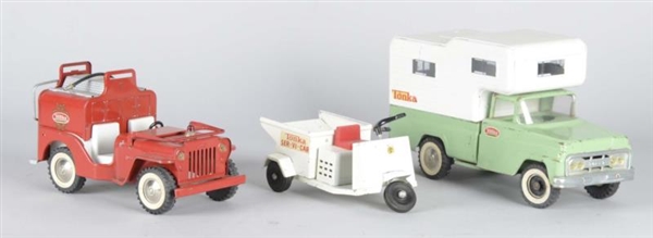 LOT OF 3: POST 1963 PRESSED STEEL TONKA TRUCKS    