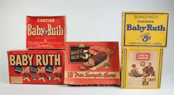 LOT OF 5: BABY RUTH CANDY BOXES.                  