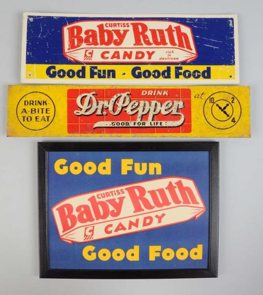 LOT OF 3: SODA & CANDY SIGNS.                     