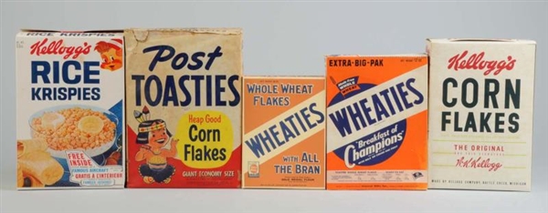 LOT OF 5: CEREAL BOXES.                           