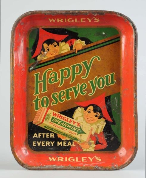 WRIGLEYS SPEARMINT CHEWING GUM SERVING TRAY.     