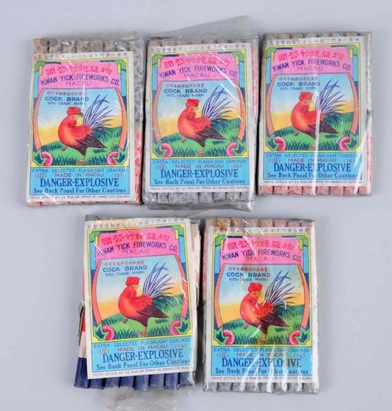 LOT OF 5: COCK BRAND 16 PACK FIRECRACKERS.        