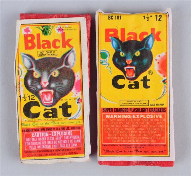 LOT OF 2: BLACK CAT 12 PACK FIRECRACKERS.         