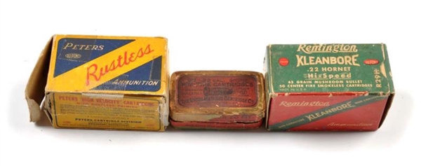 LOT OF 3 .22  AMMO BOXES                          