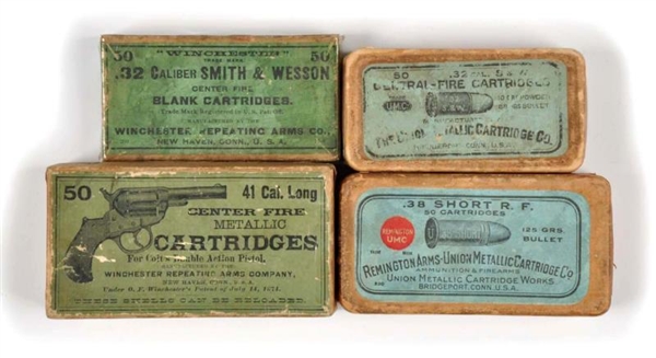 LOT OF 4 PISTOL  AMMO BOXES                       