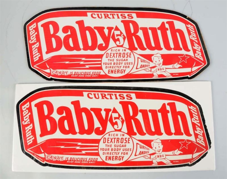 LOT OF 2: BABY RUTH CANDY SIGNS.                  