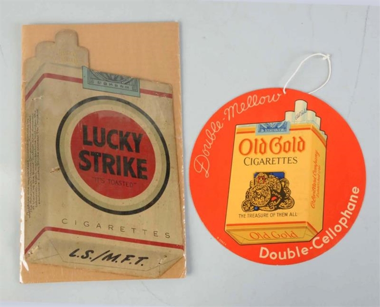 LOT OF 2: CIGARETTE ADVERTISEMENTS SIGNS.         