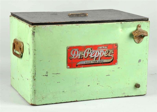 EARLY DR. PEPPER METAL COOLER.                    
