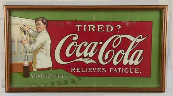 COCA COLA RELIEVES FATIGUE ADVERTISEMENT IN FRAME 
