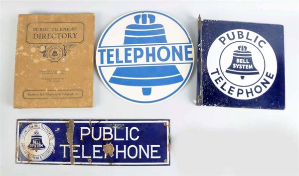 LOT OF 4: TELEPHONE ADVERTISING ITEMS.            