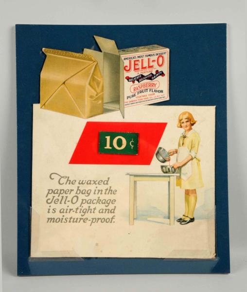 1930S JELL-O DIECUT CARDBOARD SIGN.              
