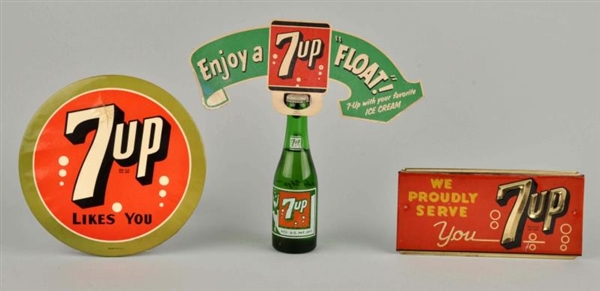 LOT OF 4: 7-UP ADVERTISING ITEMS.                 