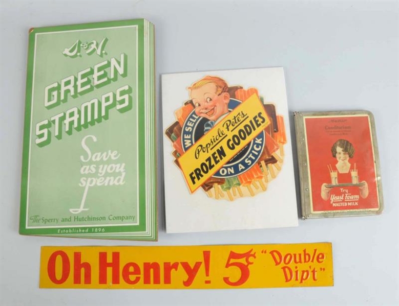 LOT OF 4: ASSORTED ADVERTISEMENTS PIECES.         