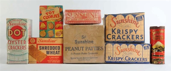 LOT OF 8: SUNSHINE BISCUIT PRODUCT BOXES.         