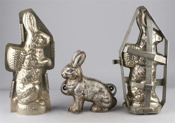 LOT OF 3: LARGE EASTER RABBIT CANDY MOLDS         