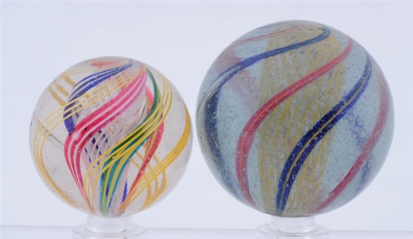 LOT OF 2: LARGE SWIRL MARBLES.                    