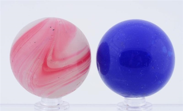 LOT OF 2: LARGE OPAQUE MARBLES.                   