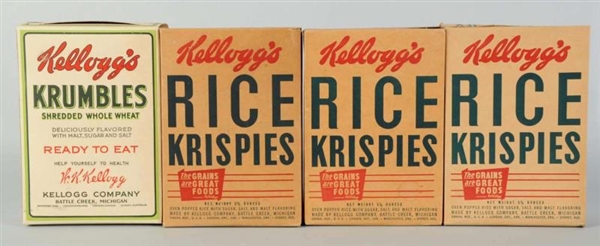 LOT OF 4: EARLY KELLOGGS CEREAL BOXES.           