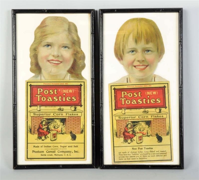 LOT OF 2: C. 1915 POST TOASTIES SIGNS.            