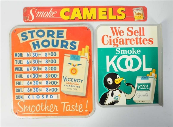 LOT OF 3: TOBACCO  ADVERTISEMENTS ITEMS.          