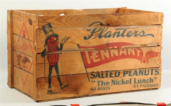 LARGE PLANTERS PEANUT WOODEN CRATE.               