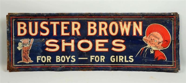 BUSTER BROWN SHOES TIN SIGN.                      