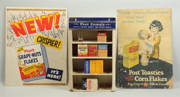 LOT OF 3: POST CEREAL ADVERTISING ITEMS.          
