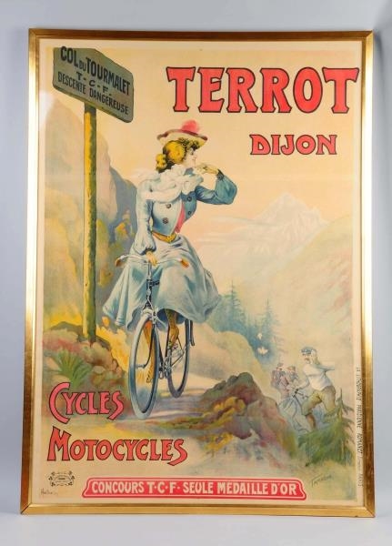 TERROT DIJON BICYCLE & MOTORCYCLE AD POSTER.      