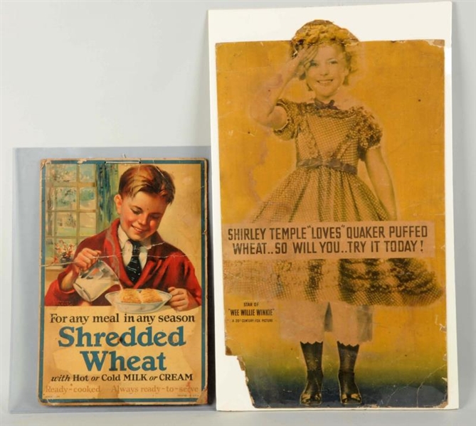 LOT OF 2: EARLY CEREAL ADVERTISEMENTS SIGNS.      