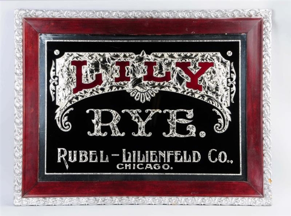 LILY RYE HEAVY REVERSE ON GLASS SIGN.             