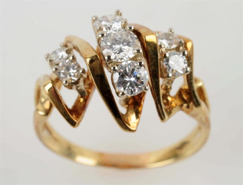 YELLOW GOLD & DIAMOND RING.                       