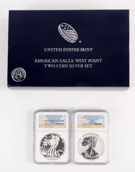 LOT OF 2: SILVER EAGLES.                          