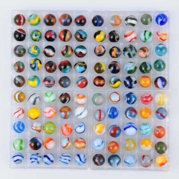 LOT OF APPROXIMATELY 100 PELTIER MARBLES.         