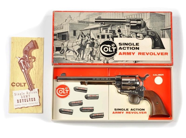 **BOXED COLT 2ND GEN. S.A.A. NICKEL REVOLVER.     