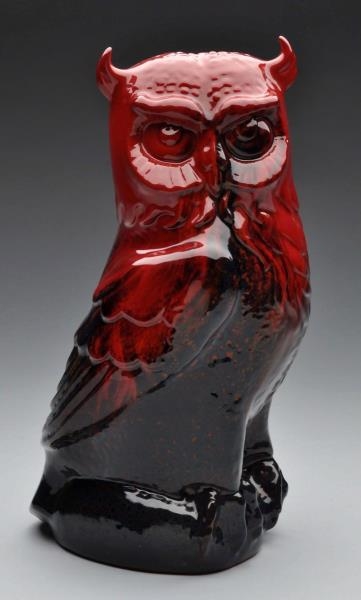 LARGE ROYAL DOULTON RED FLAMBE OWL.               
