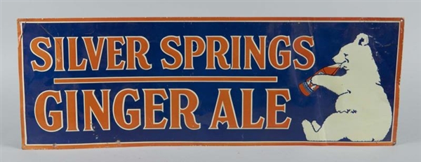 SILVER SPRINGS GINGER ALE TIN ADVERTISING SIGN    