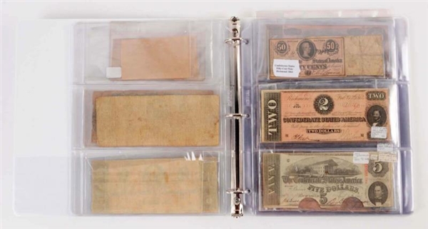 LOT OF 28: CONFEDERATE CURRENCY NOTES.            