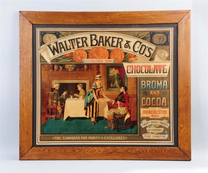 CIRCA 1890S BAKER COCOA LARGE PAPER POSTER.      